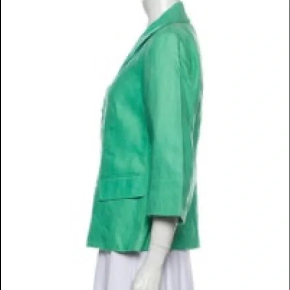 Lafayette 148 Green 100% Linen Blazer size 8 - Picture 2 of 12